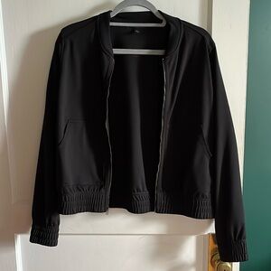 Black bomber jersey jacket